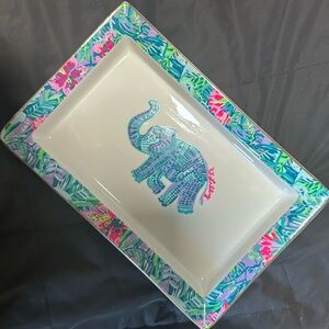 Lilly Pulitzer Colorful Elephant Tray - Blue, Pink, Green